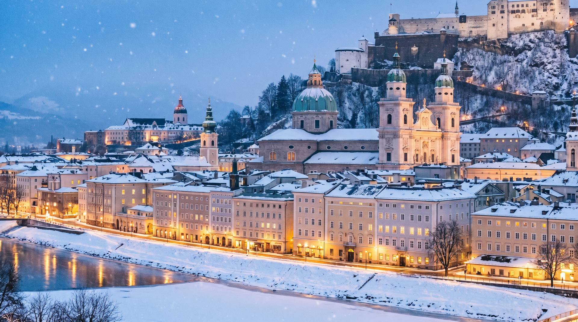 Winter scene of Salzburg